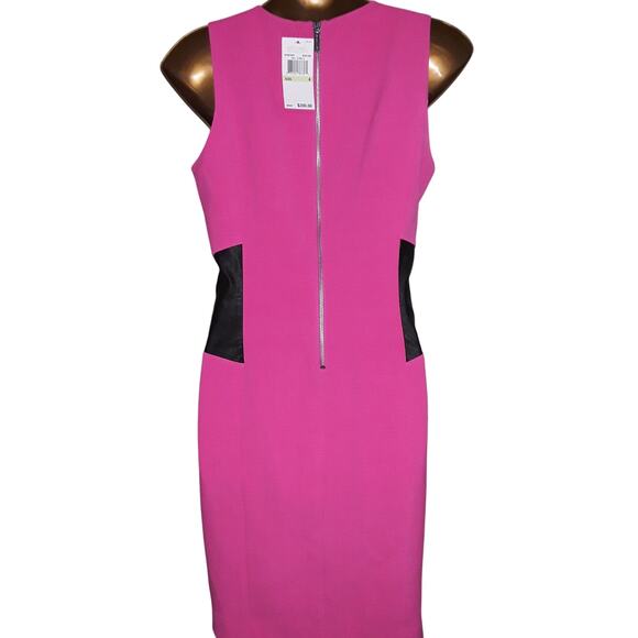NWT Michael Kors Sz 4 Dress Magenta Pink & Black Fitted - Picture 6 of 7